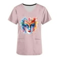 thumbnail image 6 of QIPOPIQ Scrub Tops for Women Stretchy Vneck Short Sleeve Cute Floral Animal Printed Holiday Nursing Pocketed Working Uniforms Clearance, 6 of 6
