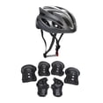 thumbnail image 2 of Juego de casco y protectores para niños, rodilleras, coderas y muñequeras, resistentes a impactos y a prueba de golpes. Negro, 2 of 9
