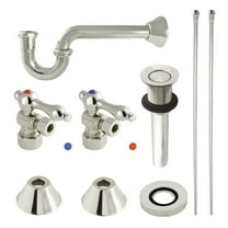 Kingston Brass CC53306VKB30 Standard Mount Traditional Plumbing Sink Trim Kit with P-Trap and Drain, Polished Nickel