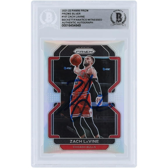 Zach LaVine Chicago Bulls Autographed 2021-22 Panini Prizm Silver Prizms #107 Beckett Fanatics Witnessed Authenticated Card - Fanatics Authentic Certified