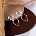 thumbnail image 7 of Lancharmed Silver Plated Hypoallergenic Earrings,Double Rhombic Earring Sister Gifts form Sisters, 7 of 7