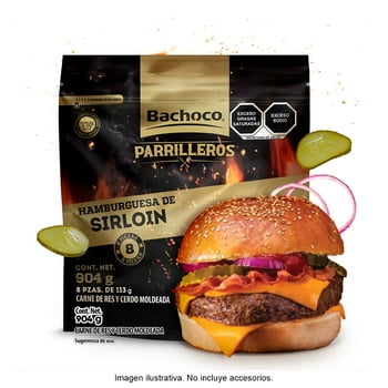 Hamburguesa Sirloin Parrilleros Bachoco 904g