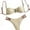 Beige, variant on Women's Thin Strap Triangle Bikini Set Adjustable Straps Soft Fabric Beach Pool Casual Wear Brown M