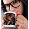 thumbnail image 2 of 3drose, Image of a Lighted up Christmas Gingerbread Village at Night with Snow, 15oz Two-tone Red Mug, 2 of 6