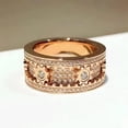thumbnail image 2 of Handmade Diamond Ornate Geometric 3D Band Ring- Pure, Handmade Gear Spinning Starry Ring, Gear Spinner Rings Rotating Mechanical Decompression Anxiety Ring for Women Men Teens (Gold,#11), 2 of 7
