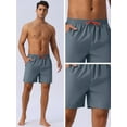 thumbnail image 4 of DARING DIVA Men's Elastic Waist Drawstring Mesh Lining Beach Shorts 28 Gray, 4 of 6