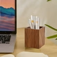 thumbnail image 4 of Yonrjhukm Black Walnut Solid Wood Pen Container, Scandinavian Desktop Storage Box for Office Stationery, Stylish Rhombus Design, Durable & Tidy Organizing Solution, 4 of 6