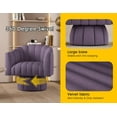 thumbnail image 3 of SEYNAR 360 Degree Swivel Velvet  Accent Chair,Upholstered Round Barrel Glam Armchairs with Wide Upholstered, Vanity Chair for Living Room(Purple), 3 of 6