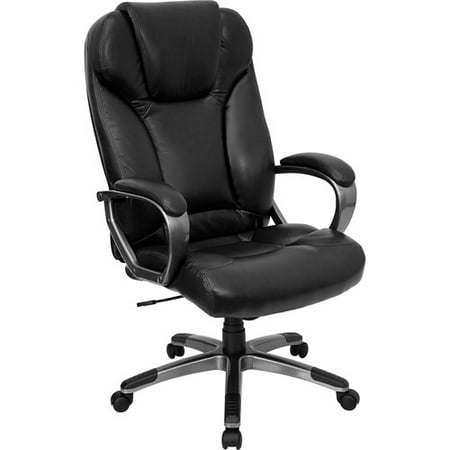 Flash Furniture High-Back Executive Office Chair with Arms, Black Leather