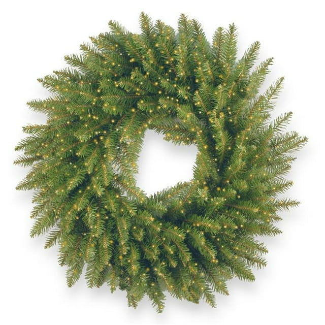 Couronne de Sapin Kingswood de 24 Po avec 250 Lumières à l'Infini Fonctionnant sur Batterie