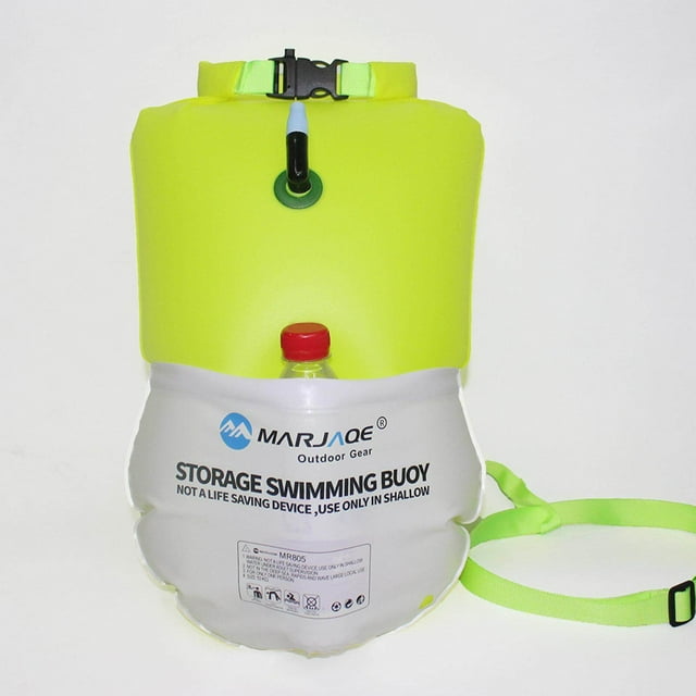 justharion Bouée de Remorquage de Natation avec Sac Étanche Bouée de Natation Sécurité Flottante Jaune