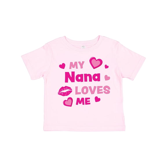 Inktastic Valentine's Day My Nana Loves Me Hearts and Lips Boys or Girls Toddler T-Shirt