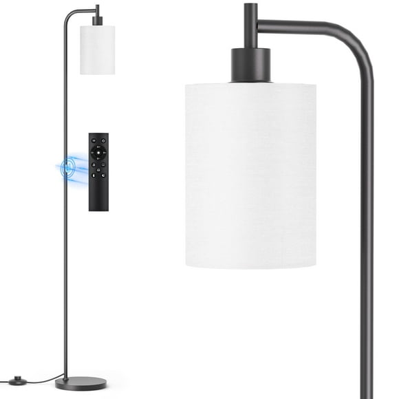 SIBRILLE Floor Lamp with Linen Shade, Dimmable Tall Standing Lamp with Remote Control & 3 Color Temperatures, Modern Floor Lamps for Living Room Bedroom O