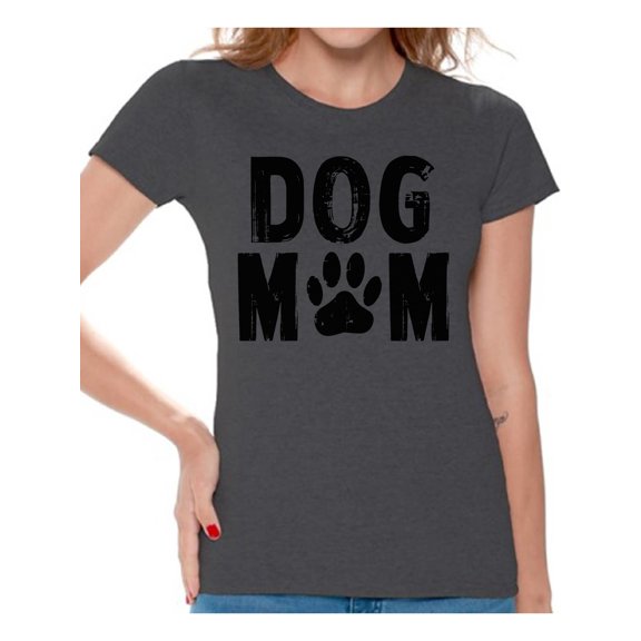 Awkward Styles Dog Mom T-Shirt Black Paw T Shirts for Women