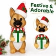 thumbnail image 2 of German Shepherd Christmas Figurine with Santa Hat and Gift Box, Multicolor, 2 of 7