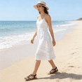 thumbnail image 6 of Northblanc Womens Flat Sandals Comfortable Summer Bohemian Elastic Ankle Strap Casual Daily Walking Shoes, 6 of 9