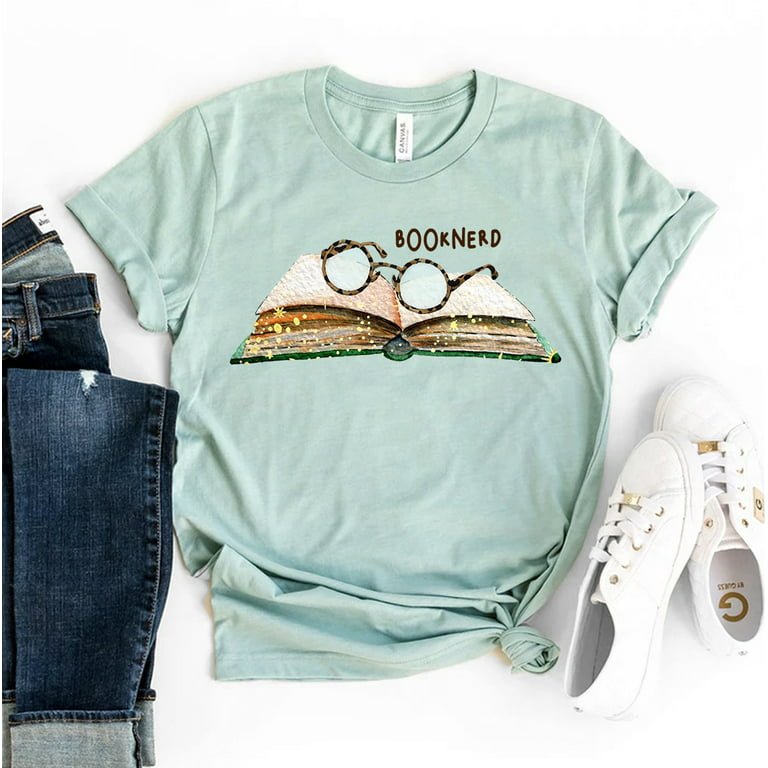 Book Nerd T-shirt Lover Librarian Gift Library Tee Bookworm Top Reading Shirts Women's Merch For Nerds - Walmart.com