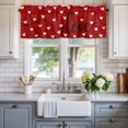thumbnail image 2 of White Love Valances for Windows Heart Valentines Red Rod Pocket Curtain Valance Window Treatment Short Curtains for Kitchen Living Room, 54"x18", 2 of 9