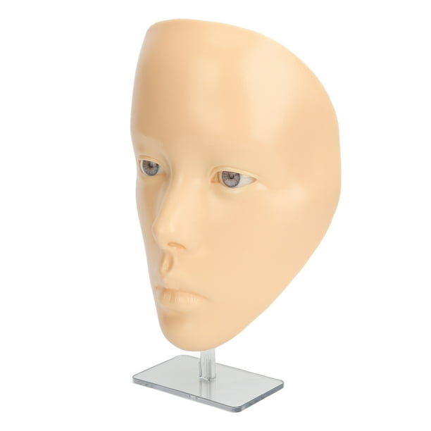 Tablero Facial De Práctica De Maquillaje, Cara De Práctica De Maquillaje Vívida, Portátil, Reutilizable, Seguro Con Brus De Maquillaje Para Principiantes Para La Escuela De