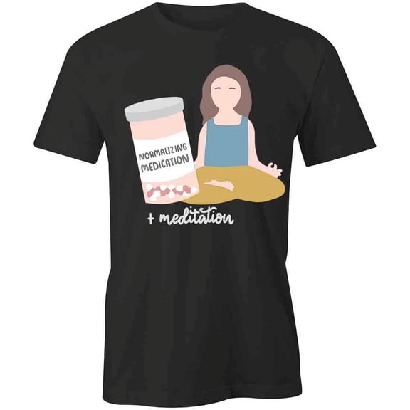 Medictation Meditation T-Shirt | Cute Quote Black Tee Gift