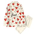 thumbnail image 3 of Valentine's Day Pajamas Sets for Women Cotton Button Down Pj Set Cute Heart Print Long Sleeve Shirt and Pajama Pants Lounge Sets, 3 of 3