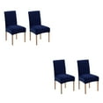 thumbnail image 4 of Youkk 2pcs/set Dirt-proof Velvet Chair Covers - Exquisite Craft Elastic Belt Machine Washable Dining Room Navy 2 pcs 2Set, 4 of 6