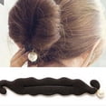 thumbnail image 2 of Happydeer Women Faux Pearl Sponge Disk Hair Clip Donut Quick Messy Bun Updo Hairstyle Tool, 2 of 7