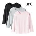 thumbnail image 1 of YUNAFFT Kids Basic Tee Long Sleeve Round Neck Lightweight Solid Color 3-Pack Minimalist Casual Everyday Style, 1 of 9