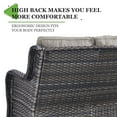 thumbnail image 5 of PARKWELL Patio Rattan Seat Sofa Cushioned Loveseat,Outdoor Wicker Furniture,Gray, 5 of 11