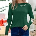 thumbnail image 4 of JTZGDY Merry Christmas Sweatshirts for Women Funny Xmas Tree Santa Claus Print Long Sleeve Holiday Season Pullover Tops Loose Oversized Casual Graphic T-Shirts Green#03 XXL, 4 of 5