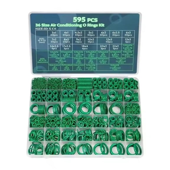 QHUDLV Conditioning Repair Kit, 595PCS Rubber Set, Essential for Vehicle Maintenance