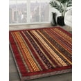 thumbnail image 3 of Ahgly Company Machine Washable Indoor Square Abstract Dark Red Area Rugs, 7' Square, 3 of 7