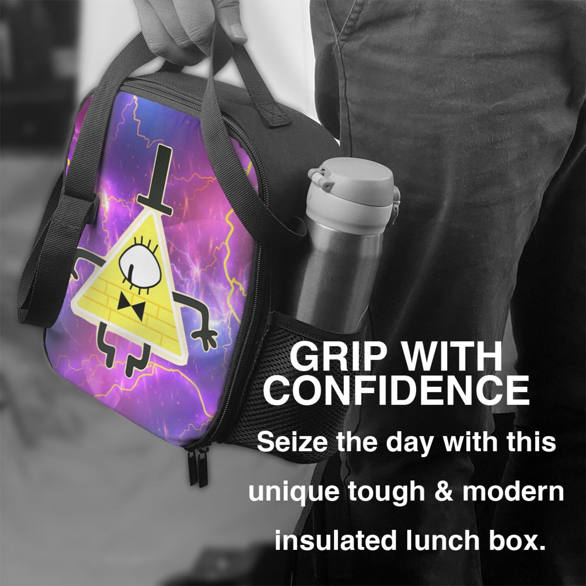Gravity Falls Bill Cipher Lunch Box Portable Lunch Bag Woman Man Teen Work Office With Lunch Storage Bag Reusable