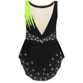 thumbnail image 3 of Hansber Girls One Piece Ballet Dance Leotard Tumbling Outfit Rhythmic Skirted Bodysuit Jazz Latin Dance Dress Fluorescent Yellow 10, 3 of 7