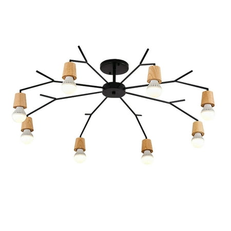 

Oukaning Modern 8 Light Ceiling Light Fixture Flush Mount Chandelier Farmehouse Lamp for Bedroom Living Room Hallway E26 Socket