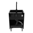 thumbnail image 4 of Black Freestanding Bathroom Sink Vanity with Storage Cabinet, Black, 201 Stainless Steel & Wood, Hot-Cold Faucet, Soap Dispenser, Drain Basket, Overflow Hole, 19.7"x15.8"x30.7", Modern, Easy Assembly, 4 of 15