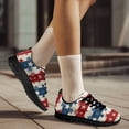 thumbnail image 3 of COEQINE Women Sneakers 4th of July Running Walking Shoes Black Sole Fashion Tennis Shoes for Travel Breathable Trainers Footwear for Travel Outdoor, Vintage Star Stripe US Flag, 3 of 7