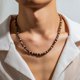 thumbnail image 2 of Estilo Bohemio Collar de cuentas de madera Collar de los hombres de verano de playa Sufer Collar para hombre Collar blanco Collar de playa Jewely Regalos para los niños Marrón Collarbone Cadena, 2 of 7