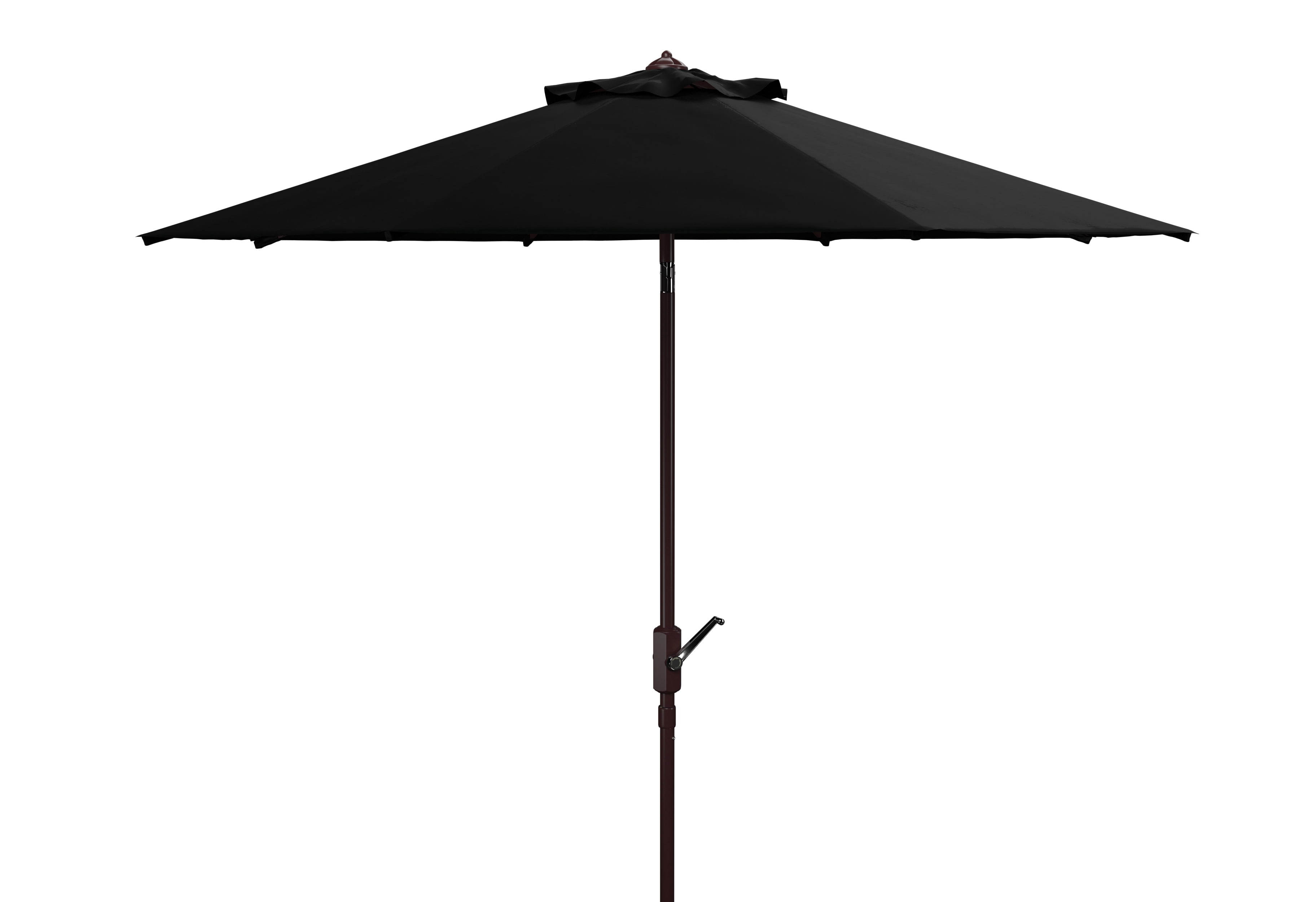 SAFAVIEH Herla 11' Auto Tilt Market Round Patio Umbrella, Black