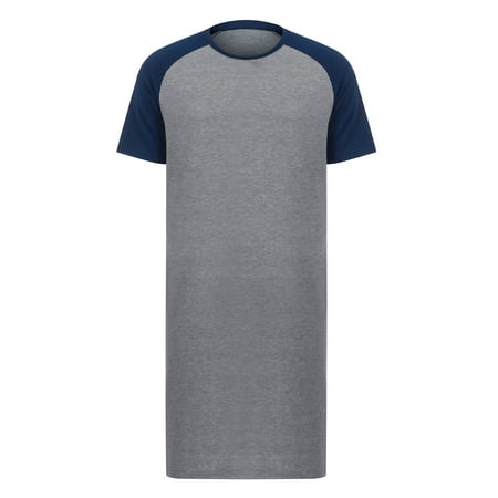 

LELINTA Men s Sleepwear & Robes Sleep shirt Men s Nightshirts Short Sleeve Kaftan Nightwear Blue M-3XL