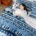 thumbnail image 4 of Castle Fairy Female Men Women Western Cowboy Twin Bedding Sets 7-Piece,Tribal Aztec Bedding Comforter Set Microfiber,Lodge Cabin Breathable Sheet Sets,Luxury Bedroom Decor,Reversible, 4 of 7