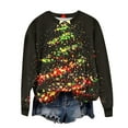 thumbnail image 4 of Uootdi Gift Christmas Sweatshirts for Women Merry Christmas Long Sleeve Shirts Cute Xmas Print Holiday Party Pullover Tops, 4 of 5