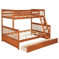 thumbnail image 4 of imerelez Twin-Over-Full Bunk Bed with Ladders and Two Storage Drawers (Walnut), 4 of 9