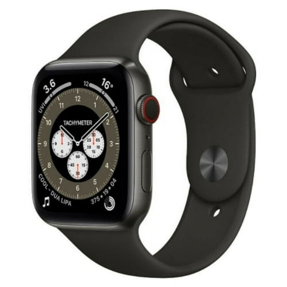 Pre-Owned Apple Watch Series 6 40mm GPS   Cellular Unlocked - Space Black Titanium Case - Black Sport Band (2020)