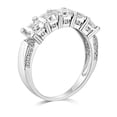 thumbnail image 2 of Five Stone Diamond Engagement Wedding Ring, Princess Cut Diamond Ring, Half Eternity Diamond Anniversary Band, Hidden Halo Diamond Ring, 925 Sterling Silver, 2.4 Ct Simulated Diamond, 2 of 4