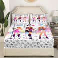 thumbnail image 3 of Erosebridal Rock Music Bed Sheets King,Guitar Singer Bedding King Size,Crystal Glitter Sheet Set King,Super Cozy Bling Room Decoration,4 Pieces, 3 of 7