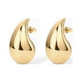 thumbnail image 6 of PAVOI Teardrop Chunky Hoop Earrings, Yellow Gold, 14K Gold Plated, Lightweight Drop Earrings, 22mm, 6 of 6