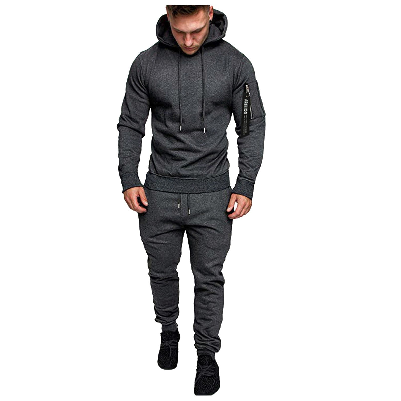 Mens Zip Stitched Sweater Pants Set 