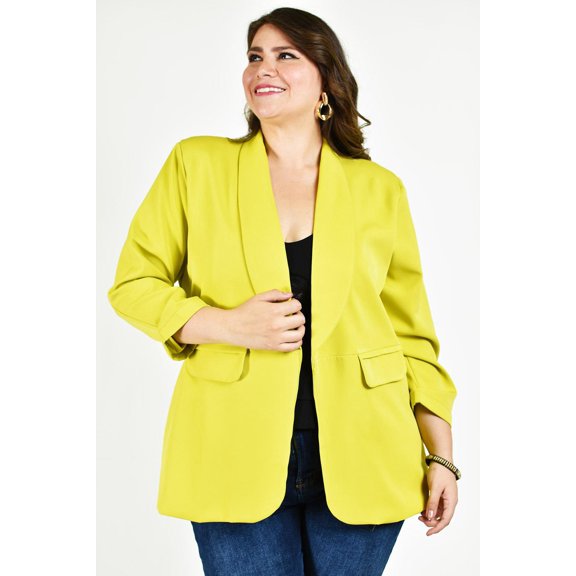 Blazer manga 3/4 Roman Fashion /Tallas Extras, 12255 (Lima) verde lima 40