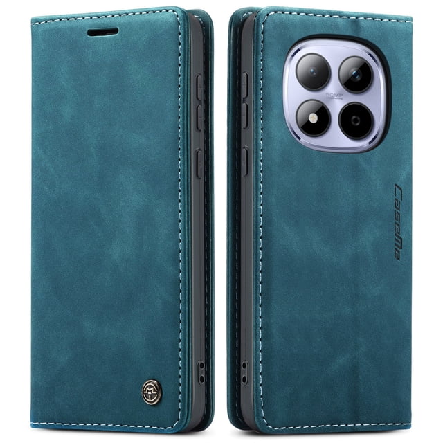 Funda FOXDOCK cartera de cuero retro para FOXDOCK Redmi Note 15 Pro 4G – Resistente a golpes, ranuras para tarjetas – azul
